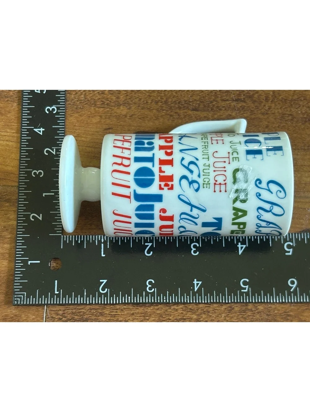 Set of 4 Royal Crown Vintage Juice Glasses with Colorful Fruit Text Design